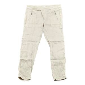 Vince Pants Womens 8 Beige Khaki Linen Blend Joggers Lightweight Sheer Beachy